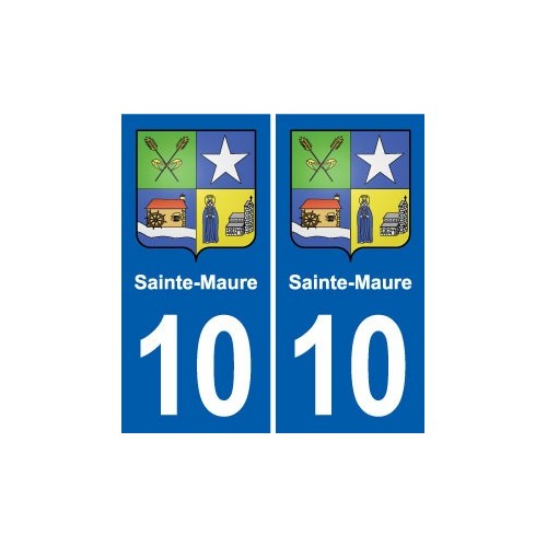 10 Bréviandes blason ville autocollant plaque stickers
