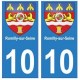 10 Romilly-sur-Seine ville autocollant plaque