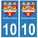 10 Romilly-sur-Seine ville autocollant plaque