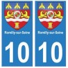 10 Romilly-sur-Seine ville autocollant plaque