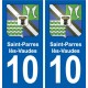 10 Bréviandes blason ville autocollant plaque stickers