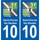 10 Bréviandes blason ville autocollant plaque stickers