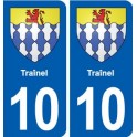 10 Bréviandes blason ville autocollant plaque stickers