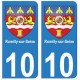 10 Romilly-sur-Seine ville autocollant plaque