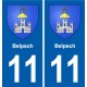 11 Palaja blason ville autocollant plaque stickers