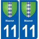 11 Palaja blason ville autocollant plaque stickers