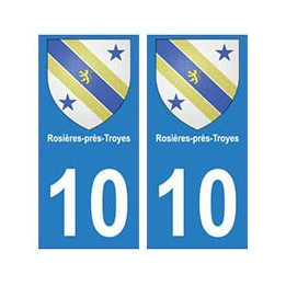 10 Rosière-près-Troyes ville autocollant plaque