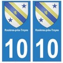 10 Rosière-près-Troyes ville autocollant plaque