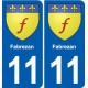 11 Palaja blason ville autocollant plaque stickers