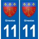 11 Palaja blason ville autocollant plaque stickers