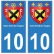 10 Saint-André-les-Vergers ville autocollant plaque