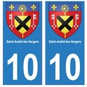 10 Saint-André-les-Vergers ville autocollant plaque