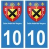 10 Saint-André-les-Vergers ville autocollant plaque