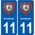 11 Ornaisons blason ville autocollant plaque stickers