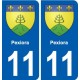 11 Palaja blason ville autocollant plaque stickers