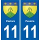11 Palaja blason ville autocollant plaque stickers