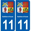 11 Sallèles-d-Aude blason ville autocollant plaque stickers