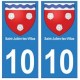 10 Saint-Julien-les-Villas ville autocollant plaque