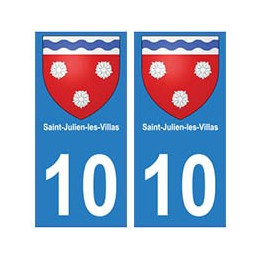 10 Saint-Julien-les-Villas ville autocollant plaque