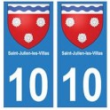 10 Saint-Julien-les-Villas ville autocollant plaque