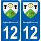 12 Villeneuve blason ville autocollant plaque sticker
