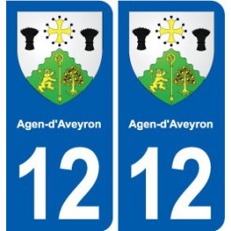 12 Villeneuve blason ville autocollant plaque sticker