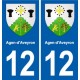 12 Villeneuve blason ville autocollant plaque sticker