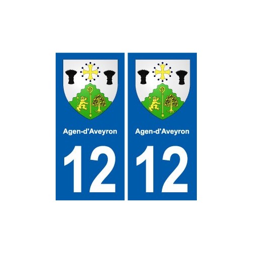 12 Villeneuve blason ville autocollant plaque sticker