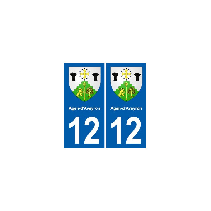 12 Villeneuve blason ville autocollant plaque sticker