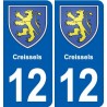 12 Villeneuve blason ville autocollant plaque sticker