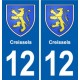 12 Villeneuve blason ville autocollant plaque sticker