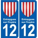 12 Villeneuve blason ville autocollant plaque sticker