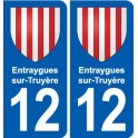 12 Villeneuve blason ville autocollant plaque sticker