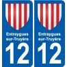 12 Villeneuve blason ville autocollant plaque sticker