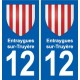 12 Villeneuve blason ville autocollant plaque sticker