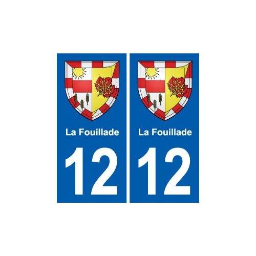 12 Villeneuve blason ville autocollant plaque sticker