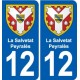 12 Villeneuve blason ville autocollant plaque sticker