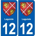 12 Laguiole blason ville autocollant plaque sticker