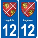 12 Laguiole escudo de armas de la ciudad de etiqueta, placa de la etiqueta engomada