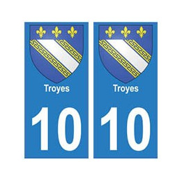 10 Troyes ville autocollant plaque