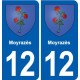 12 Villeneuve blason ville autocollant plaque sticker