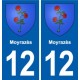 12 Villeneuve blason ville autocollant plaque sticker