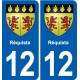 12 Villeneuve blason ville autocollant plaque sticker