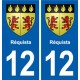 12 Villeneuve blason ville autocollant plaque sticker