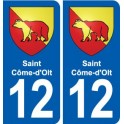 12 Villeneuve blason ville autocollant plaque sticker