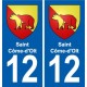 12 Villeneuve blason ville autocollant plaque sticker