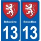 13 Lamanon blason ville autocollant plaque sticker