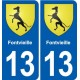 13 Roquevaire blason ville autocollant plaque