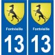 13 Roquevaire blason ville autocollant plaque