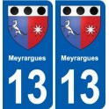 13 Meyrargues blason ville autocollant plaque